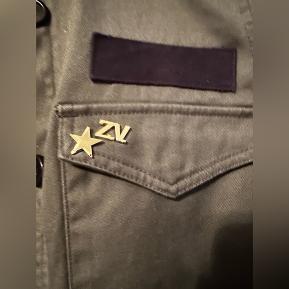 Zadig & Voltaire green jacket with embroidered skull on back - Picture 3 of 7